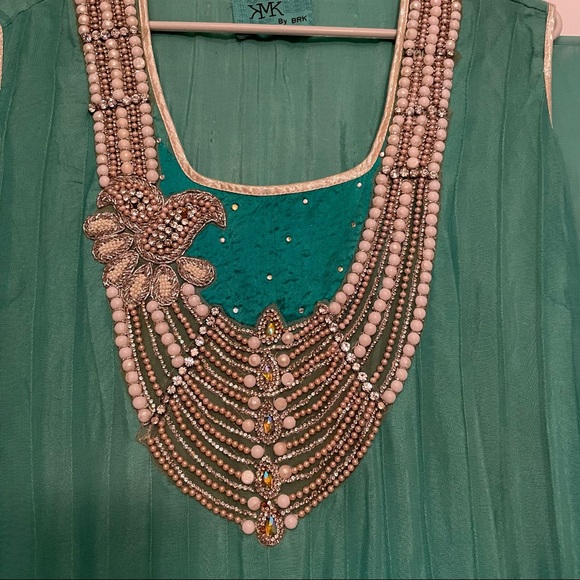 Teal Salwar Kameez Indian 3-Piece Set – Punjabi/Pakistani Style - Picture 3 of 8